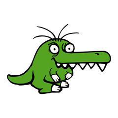 Weird Dino Funny Little Dinosaur long Mouth Cartoon