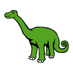 Fototapeta premium Brachiosaurus Dino Long Neck Dinosaur Cute Happy Smile