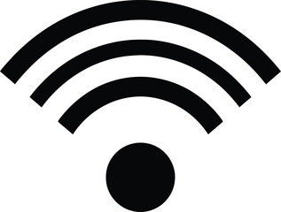 Black wi fi signal silhouette icon