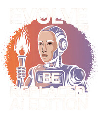 Evolve or Be Replaced: AI Editio T-shirt design