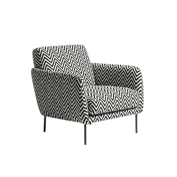 Modern armchair with zigzag pattern isolated on a transparent background furniture black