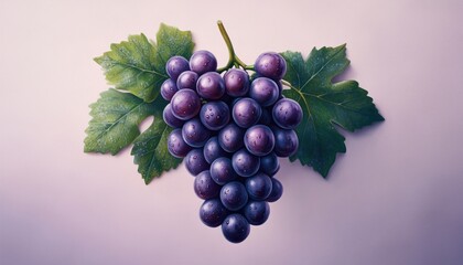 Fototapeta premium Organic Grape With Lettering Art - Stunning Grape Bunch Illustration Depicting A Cluster Of Grapes In A Stylish And Artistic Design.