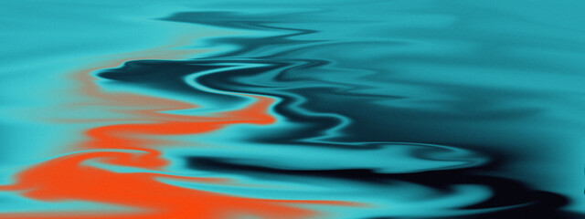 Abstract digital artwork featuring fluid swirling shapes in vibrant shades of blue and orange. Smooth color transitions create a dynamic flow with a hypnotic, dreamlike visual effect.