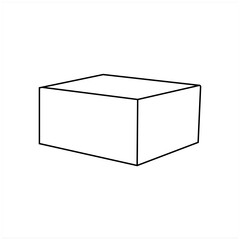 A clean, basic illustration of a rectangular box, presented in a simple black outline.