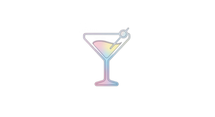 Pastel Martini Cocktail Icon