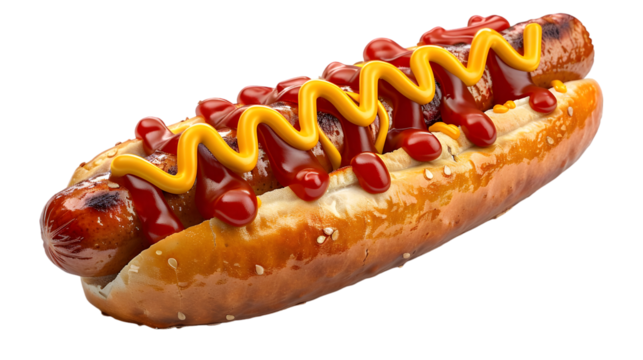 Hot Dog with Ketchup Mustard.