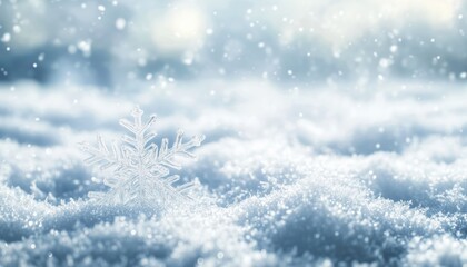 Scenic Winter Wonderland: Blanketed In White Snow With Glistening Snowflakes, Festive Holiday Background With Space For Advertising In Christmas Theme.