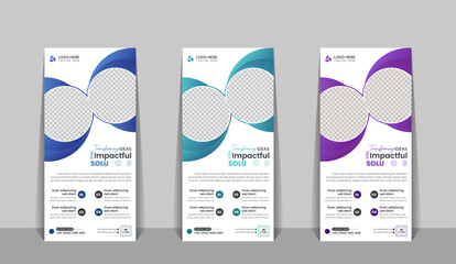 Modern design template for infographics, professional rack card design bundles, and DL flyer vector blue and dark color, geometric shape, minimalist rack card dl flyer for business promotion 
