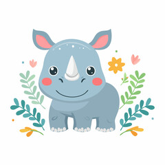 Fototapeta premium Niedliches Nashorn