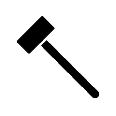 wooden hammer silhouette vector illustration