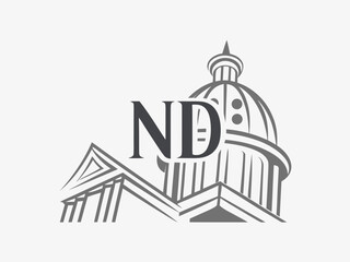 Monogram Logo of North Dakota State Capitol Building