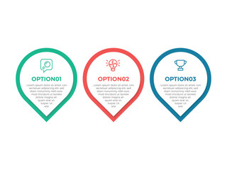 Vector Infographic design business template with icons and 3 options or steps. Can be used for process diagram, presentations, workflow layout, banner, flow chart, info graph