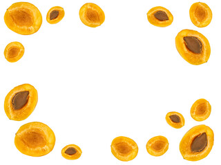 text frame made of apricot halves