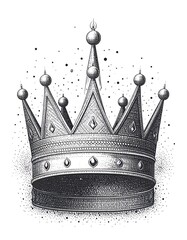 Detailed monochrome crown graphic
