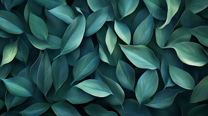 Vibrant Green Foliage Closeup with Textured Leaves in Natural Light and Detailed Vein-generative ai