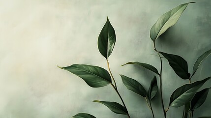 Vibrant Green Foliage Closeup with Textured Leaves in Natural Light and Detailed Vein-generative ai