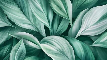 Vibrant Green Foliage Closeup with Textured Leaves in Natural Light and Detailed Vein-generative ai