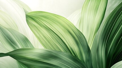 Vibrant Green Foliage Closeup with Textured Leaves in Natural Light and Detailed Vein-generative ai