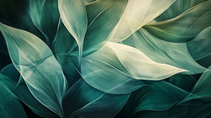 Vibrant Green Foliage Closeup with Textured Leaves in Natural Light and Detailed Vein-generative ai
