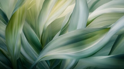 Vibrant Green Foliage Closeup with Textured Leaves in Natural Light and Detailed Vein-generative ai