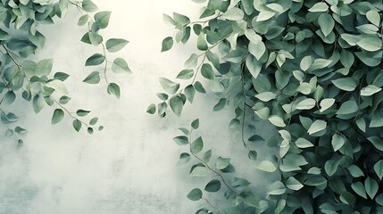 Vibrant Green Foliage Closeup with Textured Leaves in Natural Light and Detailed Vein-generative ai