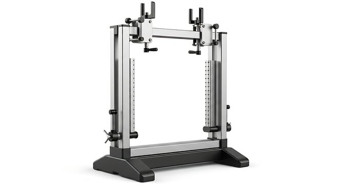 Professional Aluminum Bicycle Wheel Truing Stand for Precision Repair and Maintenance, Isolated on White.