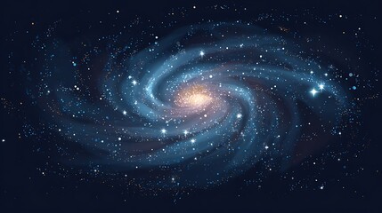 Fototapeta premium Vibrant Spiral Galaxy Starfield Deep Space Universe Background