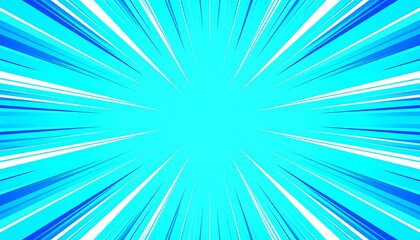 Radial blue and white speed lines on light blue