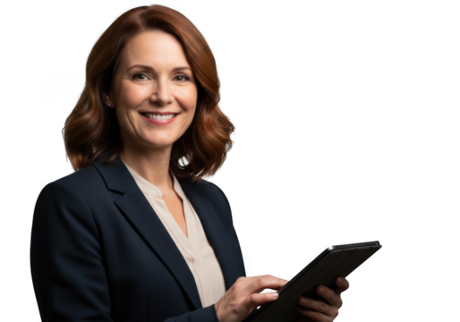 Business woman with tablet computer