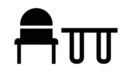 Chair table furniture isolated on a transparent background interior simple