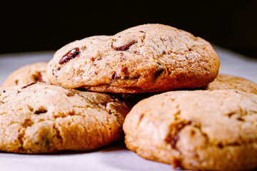 Fresh baked cookies stacked