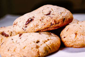 Cookies with melted chocolate chips