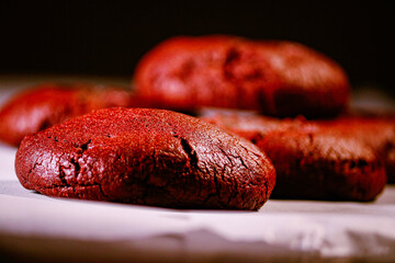 Fresh baked red velvet cookies