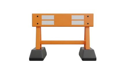Portable Orange Construction Barrier - Safety First, Studio Shot.