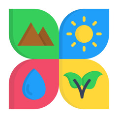Fototapeta premium Natural Resource Flat Vector Icon