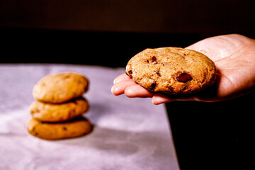 Chocolate chip and red velvet cookies