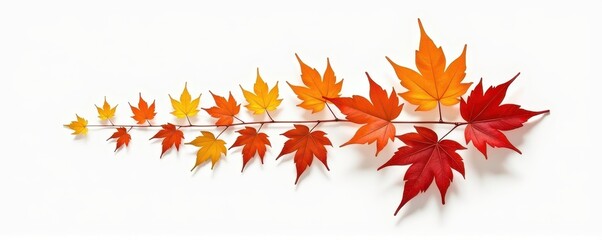 Fototapeta premium Flat Lay Maple Leaves Arrow Gradient