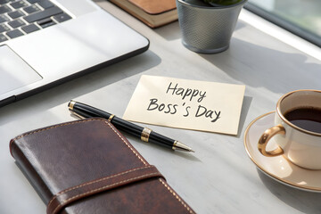 Boss’s Day Handwritten Note with Coffee