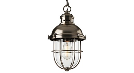 Nautical Bronze Pendant Lamp, Detailed Design and Coastal Style.