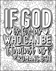 Bible Verse Quote Coloring Page for Adults. Christian Bible Coloring Page 