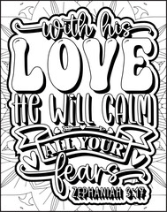 Bible Verse Quote Coloring Page for Adults. Christian Bible Coloring Page 