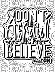 Bible Verse Quote Coloring Page for Adults. Christian Bible Coloring Page 