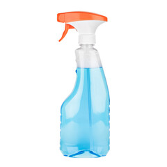 blue window cleaner on isolated white background