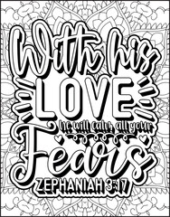 Bible Verse Quote Coloring Page for Adults. Christian Bible Coloring Page 