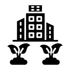Urban Garden Glyph Vector Icon