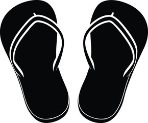 flip flop shoes silhouette vector illustration
