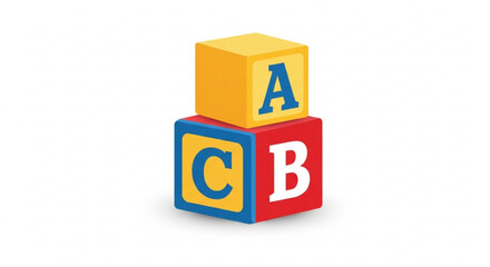 Colorful abc blocks stacked on top of each other educational toy for children to learn the alphabet