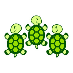 3 little turtles team friends crew funny happy 
