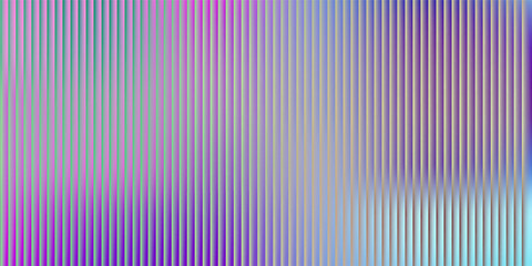3d transparent ribbed glass background with refraction and holographic effect. Reeded glass with rainbow gradient. Render of corrugated wall with overlay reflection light on dark. 3d vector background