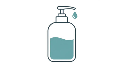 Fototapeta premium Illustration of a hand sanitizer bottle with a pump, concept of hygiene and disease prevention for health care
